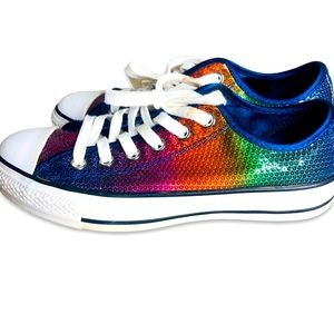Converse Ox Sequin Rainbow Low Top Sneaker Glitter